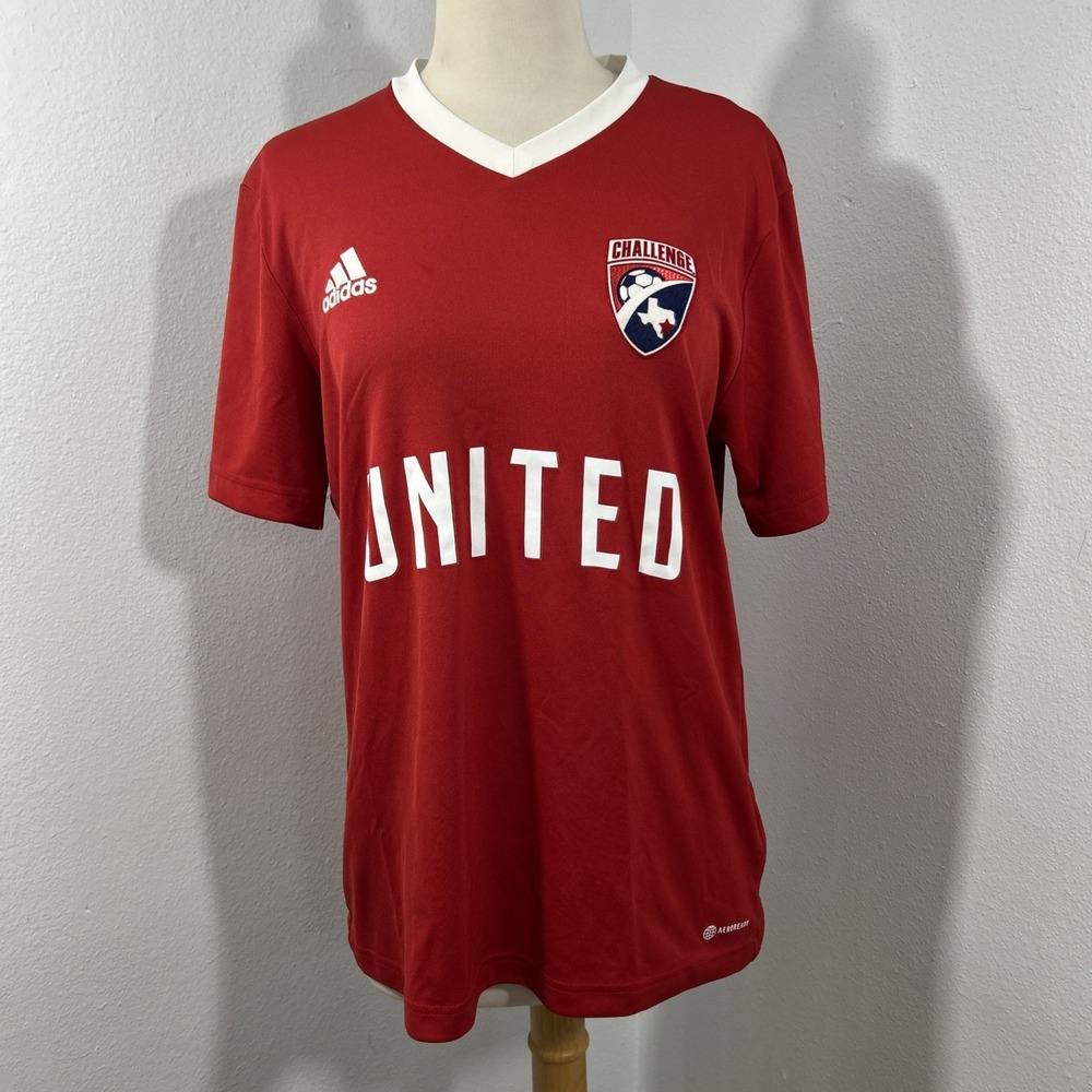 Adidas Soccer Jersey Shirt Mens M Red United Challenge Training Athletic